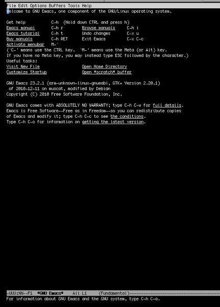 Gnu Emacs on Debian on a Raspbery Pi